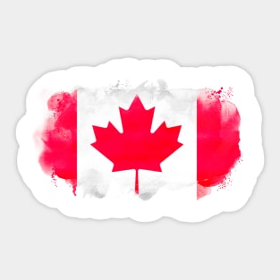 Canadian watercolor painting flag Sticker